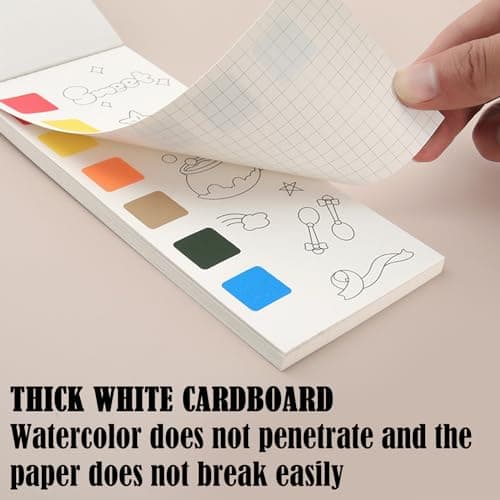BDSHUNBF 40 Pages Mini Livres de Coloriage pour Enfants, Livre Peinture Aquarelle avec Pinceau Réservoir D'eau, Peinture à L'eau pour Enfants et Adultes, Dessins Aquarelle Watercolor Painting Book