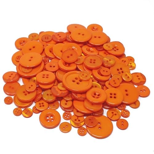Special Touches Sachet de 100 g de boutons en acrylique et résine pour loisirs créatifs, Plastique, Orange, 7-20mm