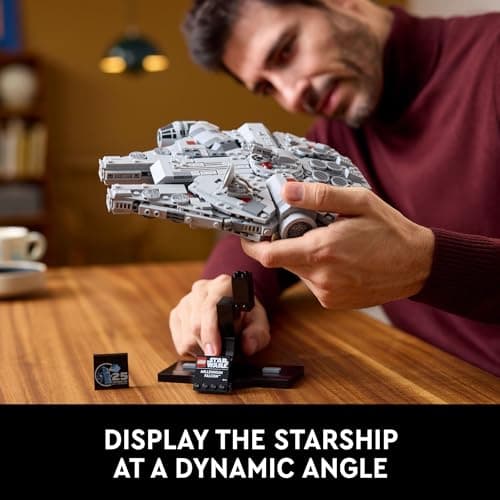 LEGO Star Wars Millennium Falcon A New Hope 25th Anniversary Collectable Model – Kit de construction à faire soi-même pour adultes, hommes et femmes, à partir de 18 ans – avec présentoir – Cadeau Star