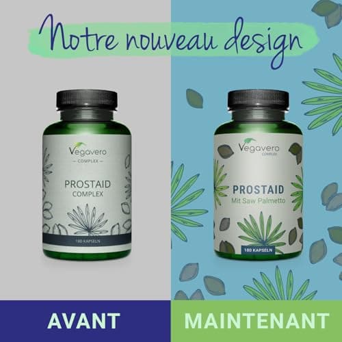 Complexe Prostate & Confort Urinaire Homme | 180 Gelules | 100% Naturel | Saw Palmetto + Ortie + Epilobe + Citrouille | Avec 45% Acides Gras | VEGAN | 3 Mois