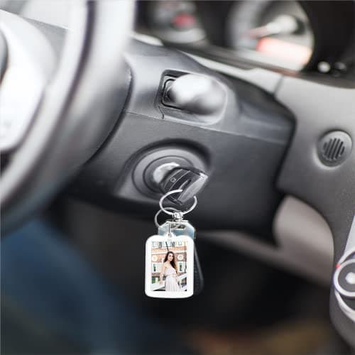 FYACCD 3 Pcs Porte-Clés Photo, Porte-Clé Acrylique Transparent, Personnalisé Porte Clef Photo, Vierge Rectangle Porte-Clés Photo, pour Famille, Des couples, DIY Souvenir 4.8cmx3.5cm