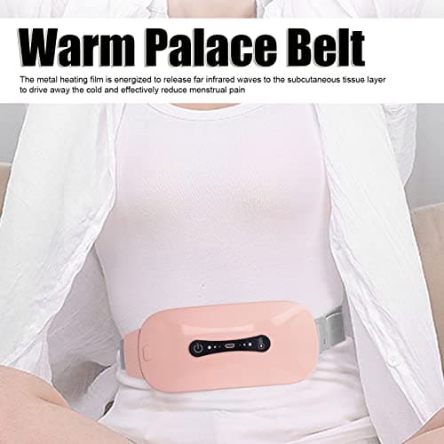 BigKing Ceinture Utérine Chauffante Électrique, Ceinture De Palais Chaud Utérus Compresse Chaude Menstruelle USB 3 Niveaux de Vibration EMS Ceinture Chauffante pour Le Ventre Petit 92cm×8.5cm×3cm