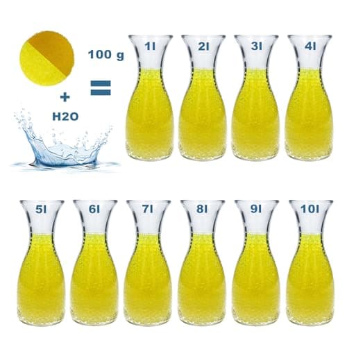 trendfinding 100 g de granulés retenant l'eau Jaune, granulométrie 1.5-2 mm, décoration pour Fleurs et Plantes, 10 litres très économique, Utilisation Polyvalente