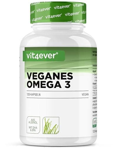 Omega 3 vegan - 120 gélules - Hautement dosé avec 1.500mg d'huile d'algues par dose journalière - Premium : matière première de marque life's®Omega - Faible en polluants - Hautement dosé