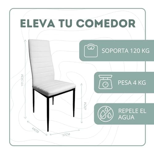 HOME DESIGN & CONFORT Lot de 6 chaises de salle à manger tapissées - (Noir)
