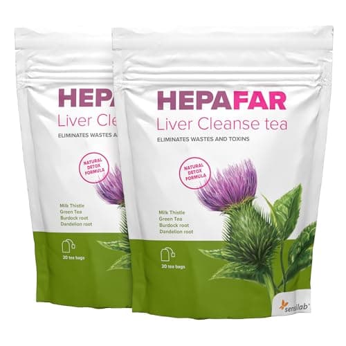 Hepafar Liver Cleanse - thé à base de plantes avec du Chardon-Marie, du thé vert, de la racine de bardane et du pissenlit - 2x20 sachets par Sensilab