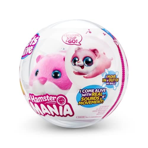 Pets Alive Hamster Mania by ZURU, Pink Hamster, Pet Nurture, Peluche, Real Alive, 20+ Sons interactifs, Animal électronique, (Rose)