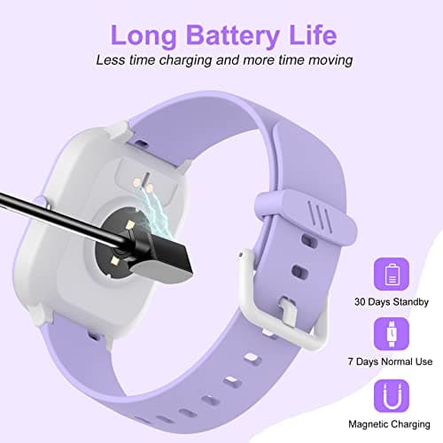 HENGTO Fitness Tracker Montre pour Enfants, Montre Intelligente étanche IP68 avec 19 Modes de Sport, podomètre, Moniteur de Sommeil, Excellent Cadeau pour Filles Adolescents 6-16 (Mauve)