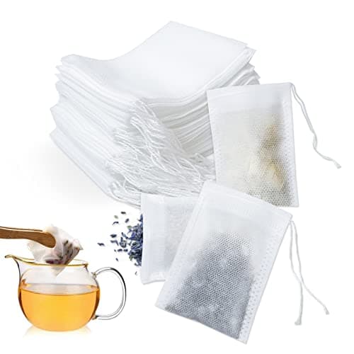 Lot de 400 Filtre à Thé Papier Jetable, Jetables avec Cordon, Sachet de Thé Jetable, Filtre Thé Pour Thé Vrac Epices (7cm x 9 cm)