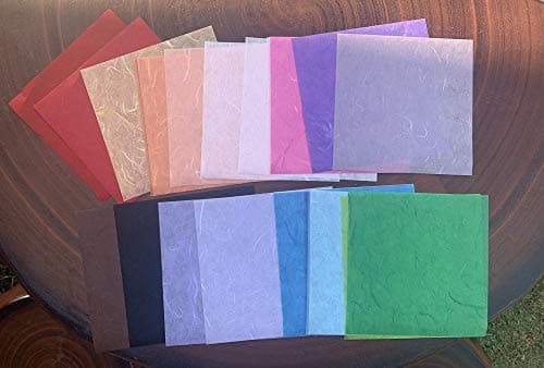 RATREE SHOP Lot de 50 feuilles de papier de mûrier carré pour origami - Pour loisirs créatifs