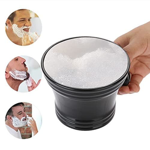 Bol de Rasage, Bol de Savon à Raser En Plastique 2 Couleurs, Bol de Crème En Mousse Ideal Men Pour la Maison(Noir)