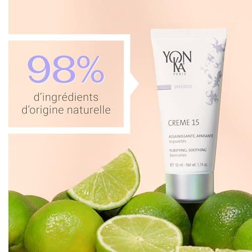 Crème15 Anti-Imperfections Yonka 50ml I Purifie, Apaise et Rééquilibre | Formule Ultra-Légère, Non Grasse | Résultats dermatologiquement prouvés I 98% d'Origine Naturelle