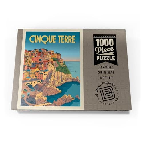 MyPuzzle Italie : Cinque Terre, Affiche Vintage - Premium 1000 Pièces Puzzle - Collection spéciale MyPuzzle de Anderson Design Group