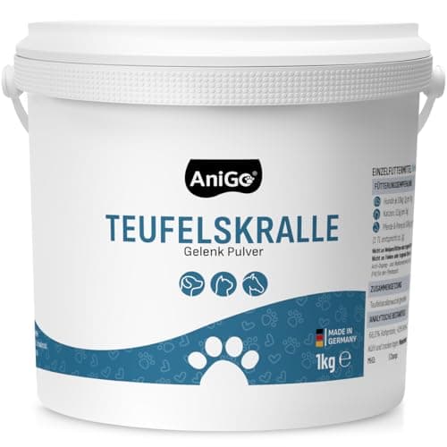 AniGo Griffe du diable pour chiens, chats et chevaux 1 kg – Poudre de griffes du diable, racine de griffe du diable, poudre articulaire, pour soutenir les articulations agiles et la mobilité