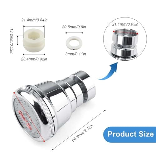 Mousseur Robinet Economie Eau, Brise jet Robinet Cuisine Acier Inoxydable Anti-Eclaboussures, 360° Rotation Mousseur Robinet 3 Modes Débit D'eau, convient Cuisine Salle Bain L'évier 0XBIT
