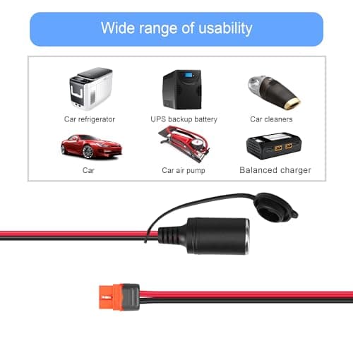 GINTOOYUN Câble d'alimentation 14 AWG femelle vers XT60I-F Prise allume-cigare femelle vers XT60I-F Prise allume-cigare femelle vers XT60I-F pour réfrigérateurs de voiture, chargeurs d'équilibre, etc.