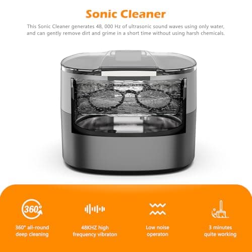 Nettoyeur à ultrasons pour bijoux, KECOOLKE 750 ml Nettoyant sonique avec minuterie numérique pour lunettes, bagues, pièces de monnaie, anneau, argent