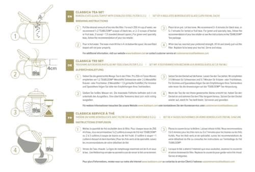 Théière Teabloom Classica - Théière en verre résistant à la chaleur - 1200 ml - Infuseur amovible en acier inoxydable Théière de 1,2 L