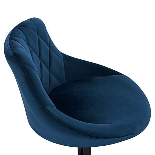 WOLTU Lot de 4 Tabouret de comptoir réglable en Hauteur et pivotante,Tabouret de bistrot en Velours Structure métallique, Hauteur Réglable de 42-58cm, Bleu BH242bl-4