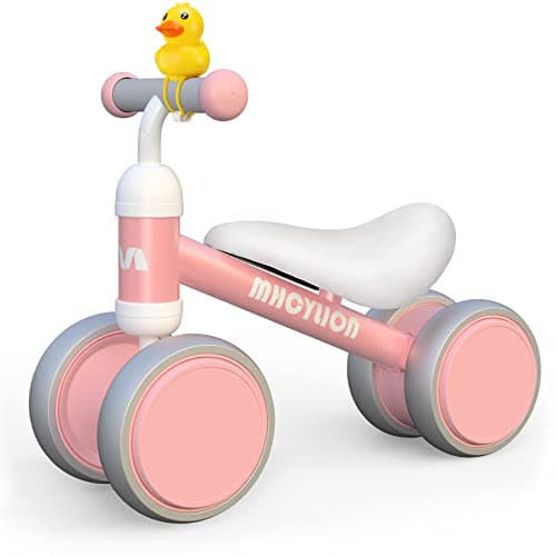 Draisienne Enfants Vélo Bébé sans Pédales 10-24 Mois Jouet Baby Walker Fille Garçon 1-2 Ans Jouet d'Equitation Trotteur Bebe Mini Bike Cadeau Anniversaire Noel Rose