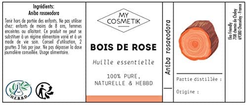 MY COSMETIK - Huile Essentielle de Bois de rose - Chémotypées HEBBD/HECT - 100% pure et naturelle - Fabriqué en France - 10 ml