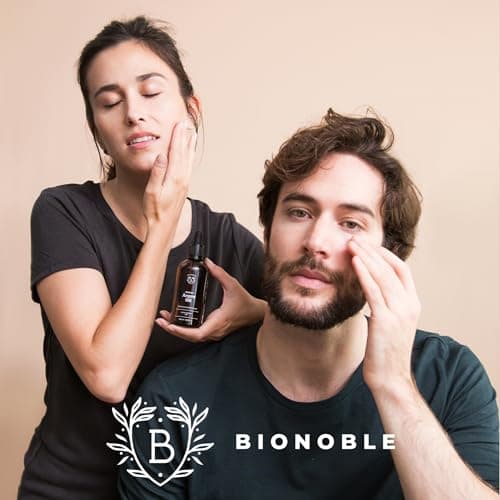 Bionoble Huile d'Argan Bio 100ml + Pipette et Pompe - Bouteille en Verre - 100% Pure, Naturelle, Pressée à Froid - Huile Argan Cheveux Visage Corps - Pure Organic Argan Oil, Huile dArgan Cheveux