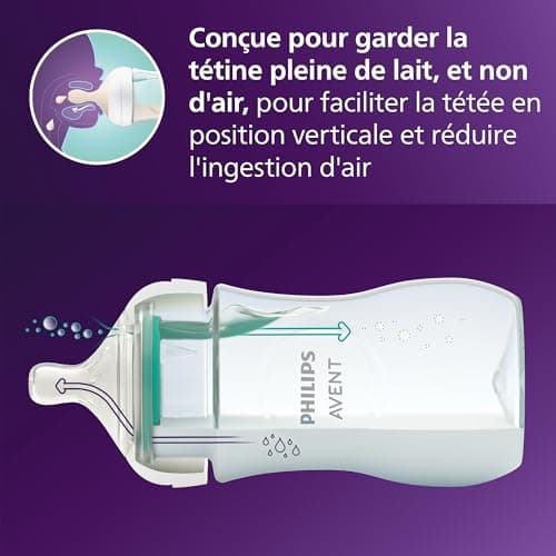 Philips Avent Kit biberons avec valve AirFree pour nouveau-né – 4 biberons à Réponse Naturelle, sucette ultra-douce et goupillon pour les bébés âgés de 0 à 12 mois (modèle SCD657/11)