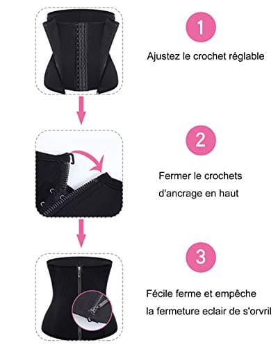 Chumian Femme Gaine Amincissant Corset Serre Taille Body Sculptant pour Ventre Plat Minceur Shapewear (Noir, L)