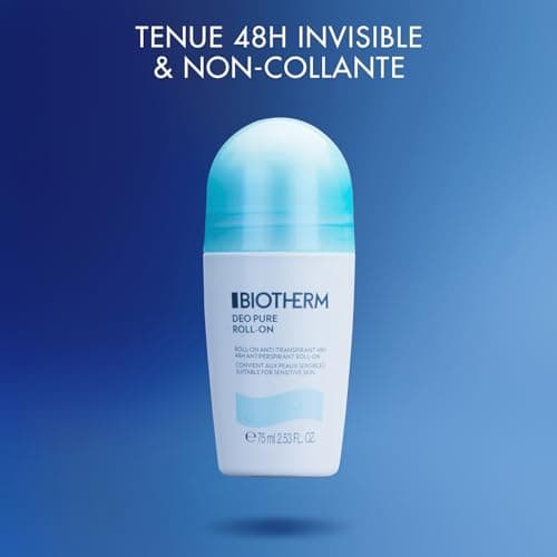 BIOTHERM - Deo Pure Déodorant - Anti-Transpirant - Efficacité Longue Durée - Tous Types de Peaux - Convient Aux Peaux Sensibles