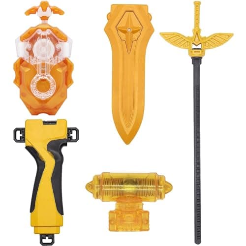 3T6B 12 Nouvelles Toupie avec 2 Lanceur Burst Turbo Jouet Arena,Gyro Pocket Box Pro (d'or)
