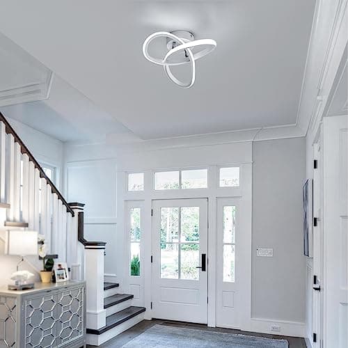 Osairous Plafonnier LED Moderne, 22W 2500LM Lampe de Plafond Blanc Chambre, Luminaire Plafonnier Cuisine en Aluminium pour Balcon Salon Couloir, Blanc Froid 6500K, Dia 25cm