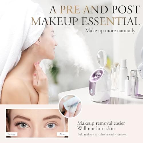 ANLAN Vapeur Visage Sauna Facial Nettoyage, Vaporisateur Visage, Sion de Peau, Nettoyer Profondément, Éliminer les Points Noirs, Effet Instantané & Efficacement