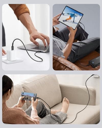 SUNGUY Cable USB C vers USB C en Silicone, 1M*2 100W Cable USB C Charge Rapide, Cable USB C pour iPhone 15 Pro Max, Galaxy S24, Google Pixel 8 Pro, iPad Pro/Air, Xiaomi, MacBook Pro 2020