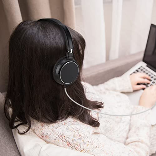 Elprico Casque PC, Casque Filaire Compact Pliable stéréo HiFi Musique Prise en des écouteurs Carte TF