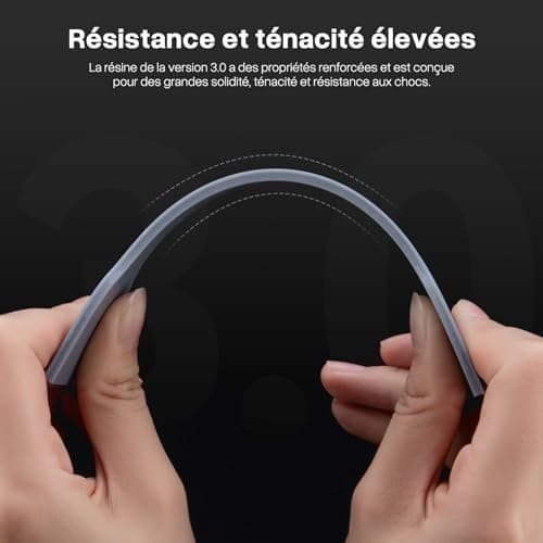 ELEGOO Résine ABS-Like 3.0 pour Impression 3D Imprimante 3D LCD MSLA DLP UV 405nm Résine Photopolymère, Haute Précision, Résistance et Ténacité Améliorées, Noir 1000G