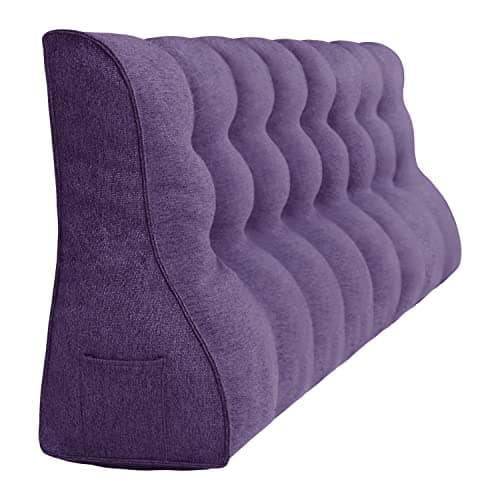 Rucener Coussins Triangulaires Gros Coussin Dossier Canapé Oreiller de Lecture Les Gros Coussin de Canapé Coussin Tete de Lit A Une Variété D'utilisations Violet 200 CM