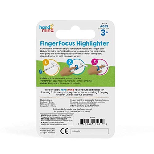 Learning Resources Paquet de surligneurs FingerFocus individuels