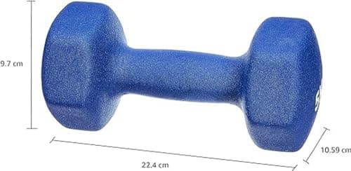 Amazon Basics Paire d'haltères en néoprène,10kg, 2 x 5 kg, Bleu