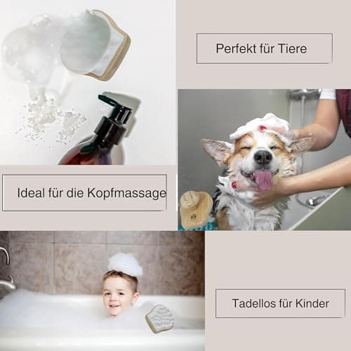 Soinapro Brosse de massage du cuir chevelu, en bambou, avec effet anti-pelliculaire, brosse à shampoing pour la douche, brosse de lavage des cheveux pour une croissance saine des cheveux, massage du