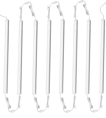 Éclairage LED sous l'armoire, 8 pcs, 30 cm, V-Shape, 16 Watts, 1600 Lumens, Blanc Pur (6000K), Design Élégant, Illumination Ultra-Lumineuse