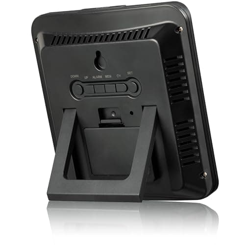 National Geographic Station Météo Couleur sans Fil avec Capteur Extérieur VA avec 4 Zones De Mesures pour Intérieur Ou Extérieur, Noir