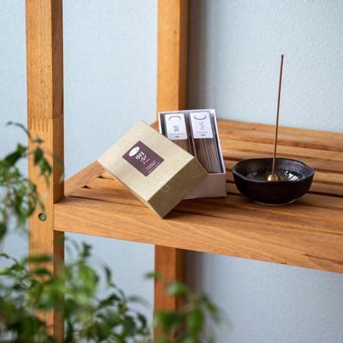 Asayu Japan Bâtons Encens Japonais Traditionnels Set Réflexion, Parfums Patchouli et Oliban, Qualité Naturelle Fabriqué au Japon, Ensemble Varié pour Détente et Yoga