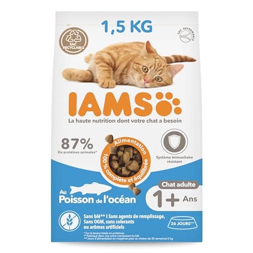 IAMS Croquettes Poissons de l'Océan pour Chat Adulte 1.5 kg