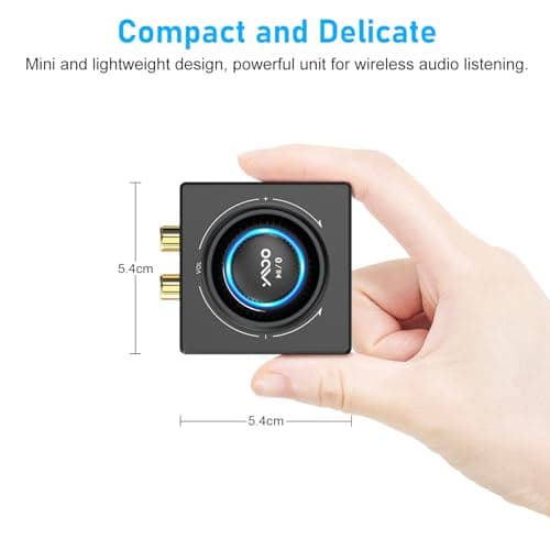 YMOO Récepteur Bluetooth B06T3Pro - Adaptateur Audio sans Fil avec AptX HD - Contrôle du Volume à Faible Latence - 3,5 mm AUX RCA - Double Lien avec Smartphone/Tablette/Ordinateur Portable pour