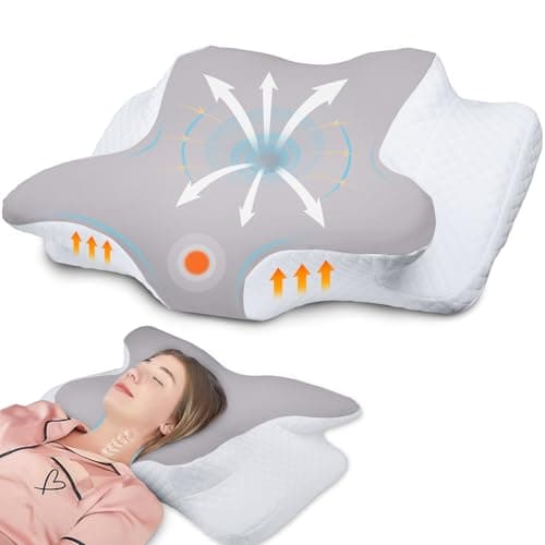 HotHands Oreiller Ergonomique Cervical à Mémoire de Forme, Oreiller pour Les Dormeurs sur Le Côté, Le Dos et Le Ventre pour Soulager la Douleur et Améliorer la Qualité du Sommeil, 62x41x13/11cm