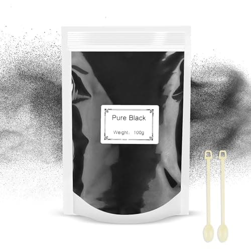 100g Poudre de Mica - Colorant Résine Époxy Métalliqu Pigment Résine Époxy, Colorant de Savon, Colorant en Poudre pour La Fabrication de Résine, Bijoux, Savon,Slime, Bombes, Bain, Bougies (Noir)