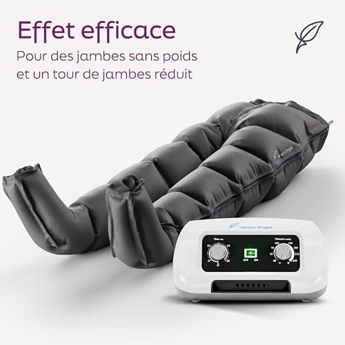 Venen Engel ® 6 Appareil de massage par ondes glissantes avec pantalon, alimenté par batterie, 6 chambres à air désactivables, pression & durée réglables facilement, massage en continu