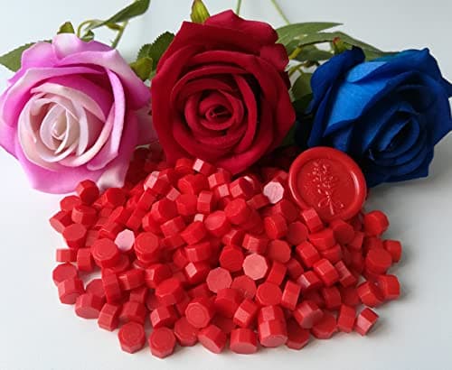 400 Pièces Perles de Cire à Cacheter pour Sceau de Cire, Perles de Sceau de Cire PORXFLY Idéales pour les Invitations de Mariage,les Enveloppes de Cartes (Rouge)