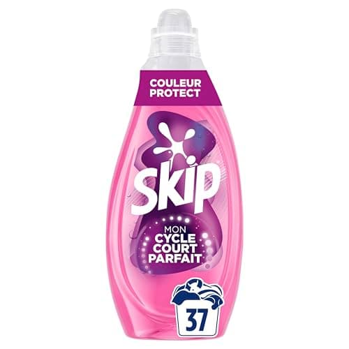 Skip Lessive liquide Mon Cycle Court Parfait Couleur Protect - 37 lavages - 1ère lessive conçue pour cycle court, efficace dès 15 minutes