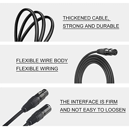 jindaaudio Lot de 4 Câbles DMX pour Microphones et éclairage de Scène, Câble DMX XLR mâle vers XLR femelle 1.2 m avec connecteur à 3 broches